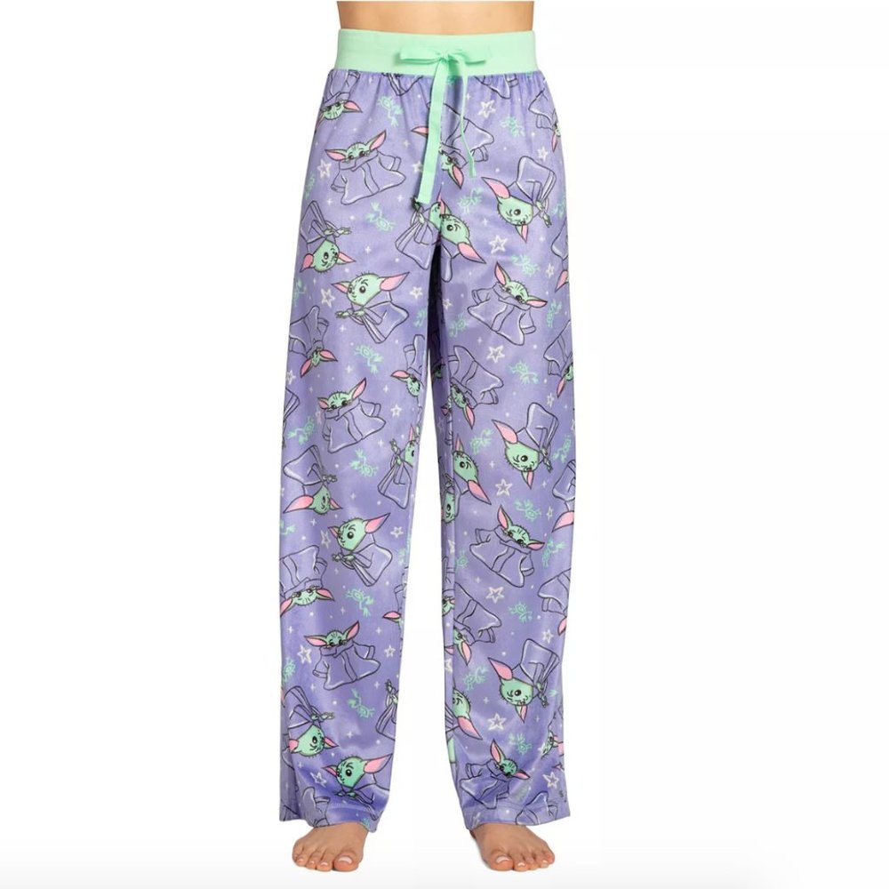 STAR WARS The Mandalorian Fleece Pajama Pants NWT Women's Medium Purple Cozy - Picture 2 of 10
